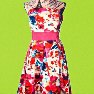 Pre-owned Women’s Pink Floral APNY Dress W/Shawl (Size 12)